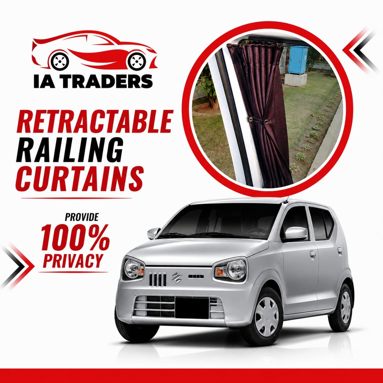 Retractable Railing Curtains — Suzuki Alto (2nd Gen)