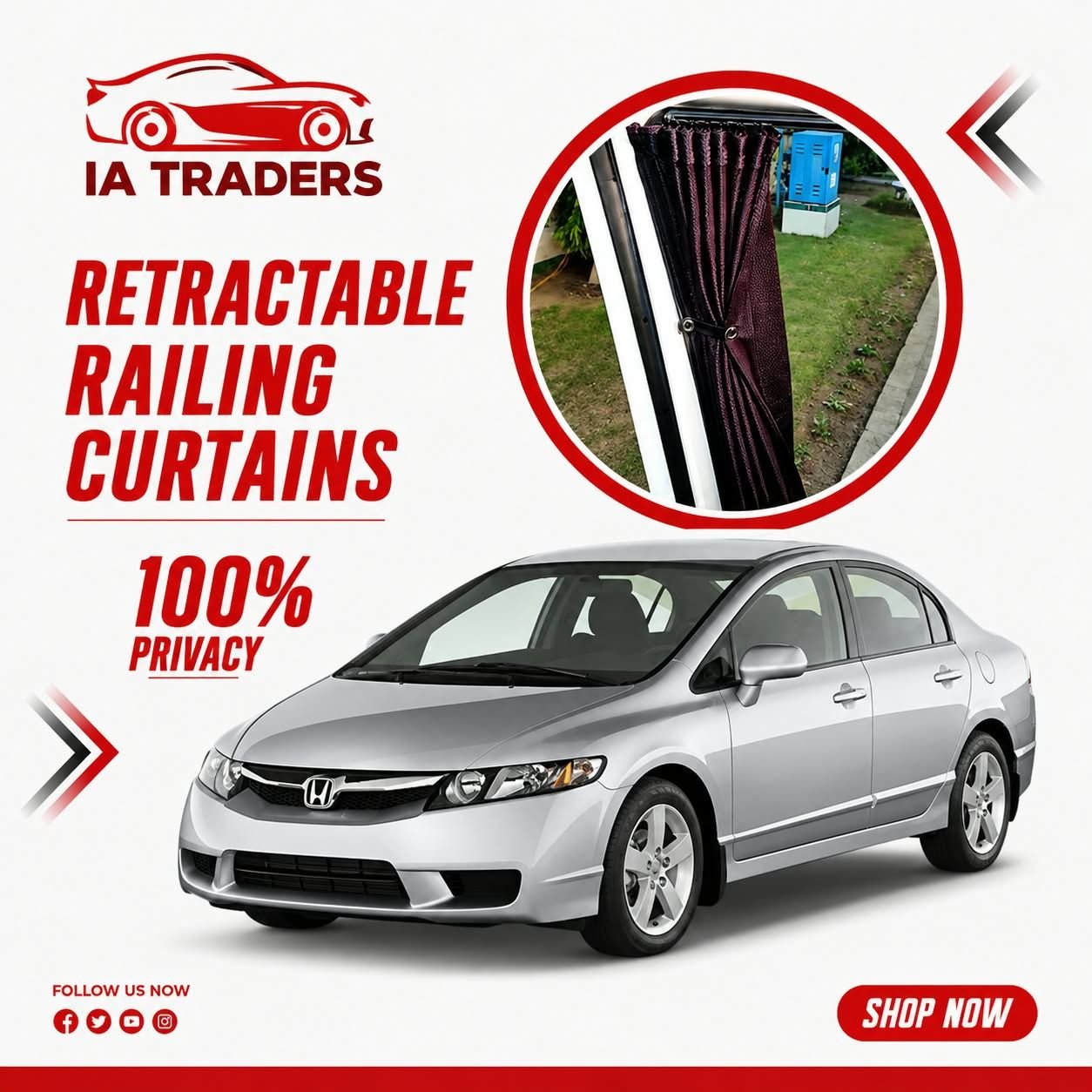 Retractable Railing Curtains — Honda Civic Rebirth 12-15