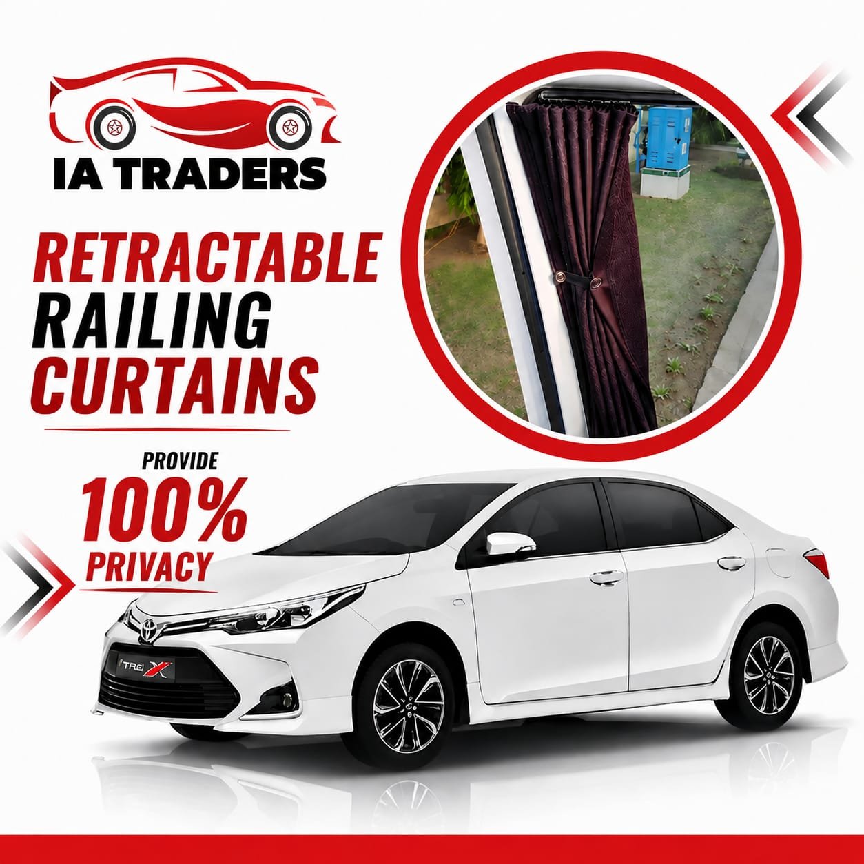 Retractable Railing Curtains — Toyota Corolla 2015-25