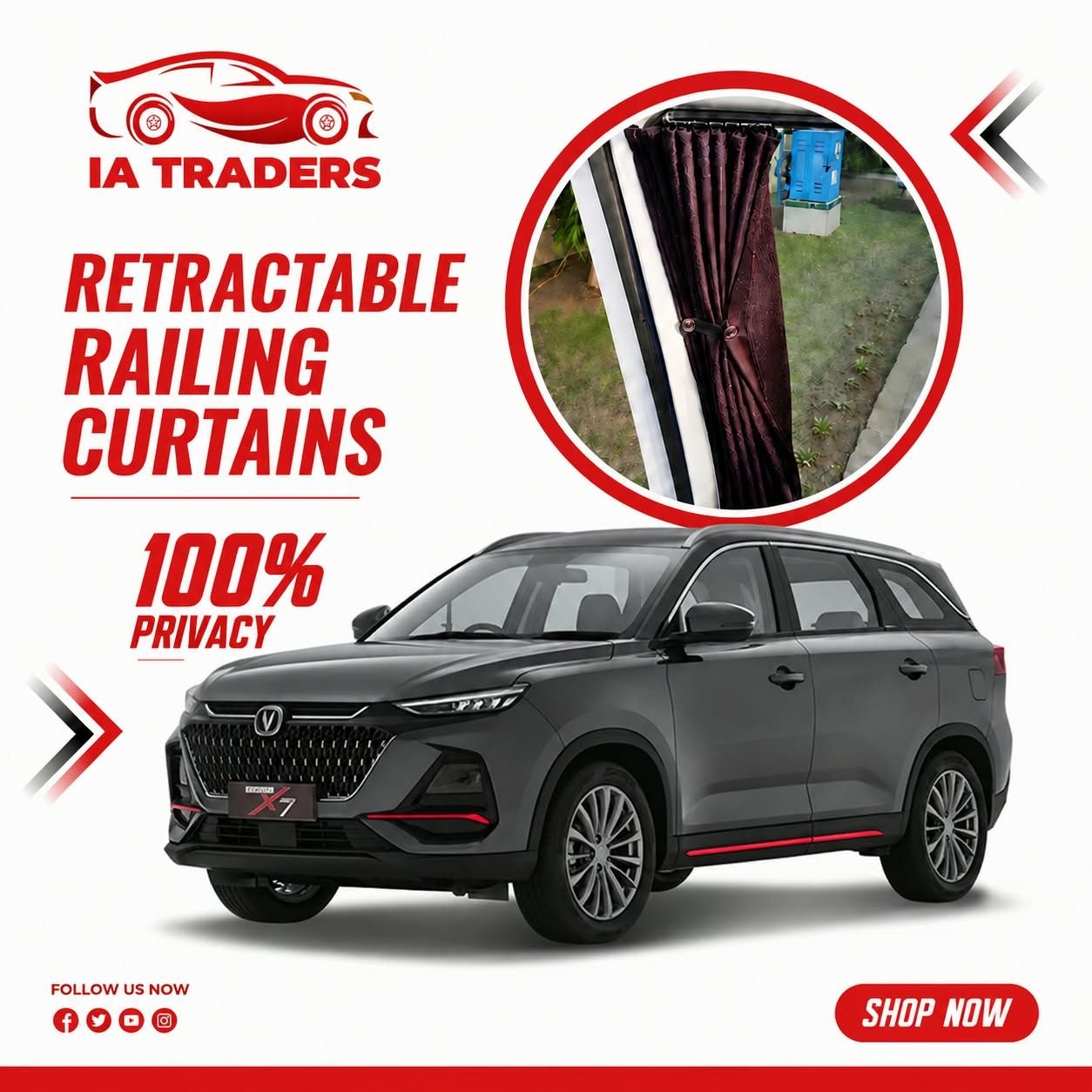 Retractable Railing Curtains — Changan Oshan X7