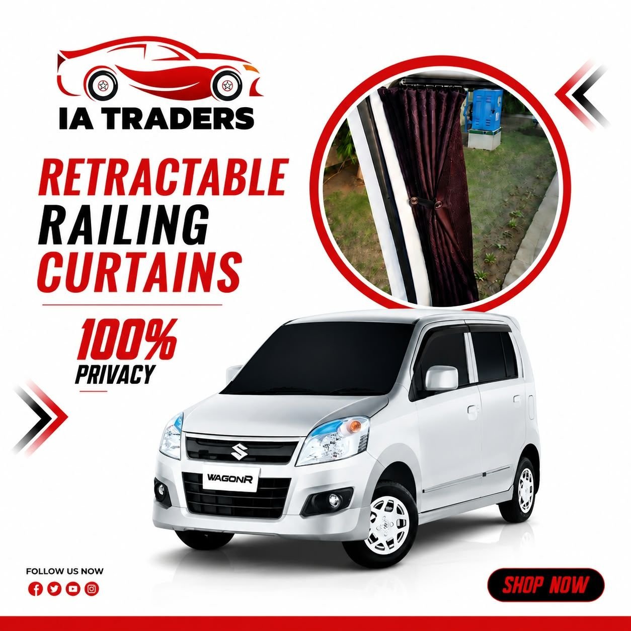 Retractable Railing Curtains — Suzuki WagonR